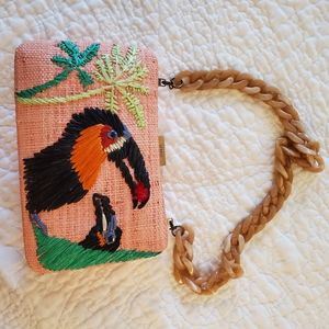 Anthropologie Serpui Marie Marissa Toucan Clutch